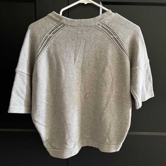 Lululemon Bhakti Reality gray knit sweater Short Sleeve Sweater Top Size 4 gray - Picture 4 of 6